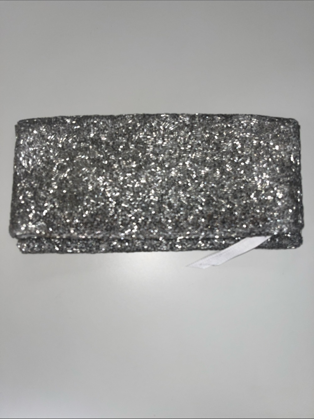 Banana Republic 2011 Silver Metallic Beaded Clutch